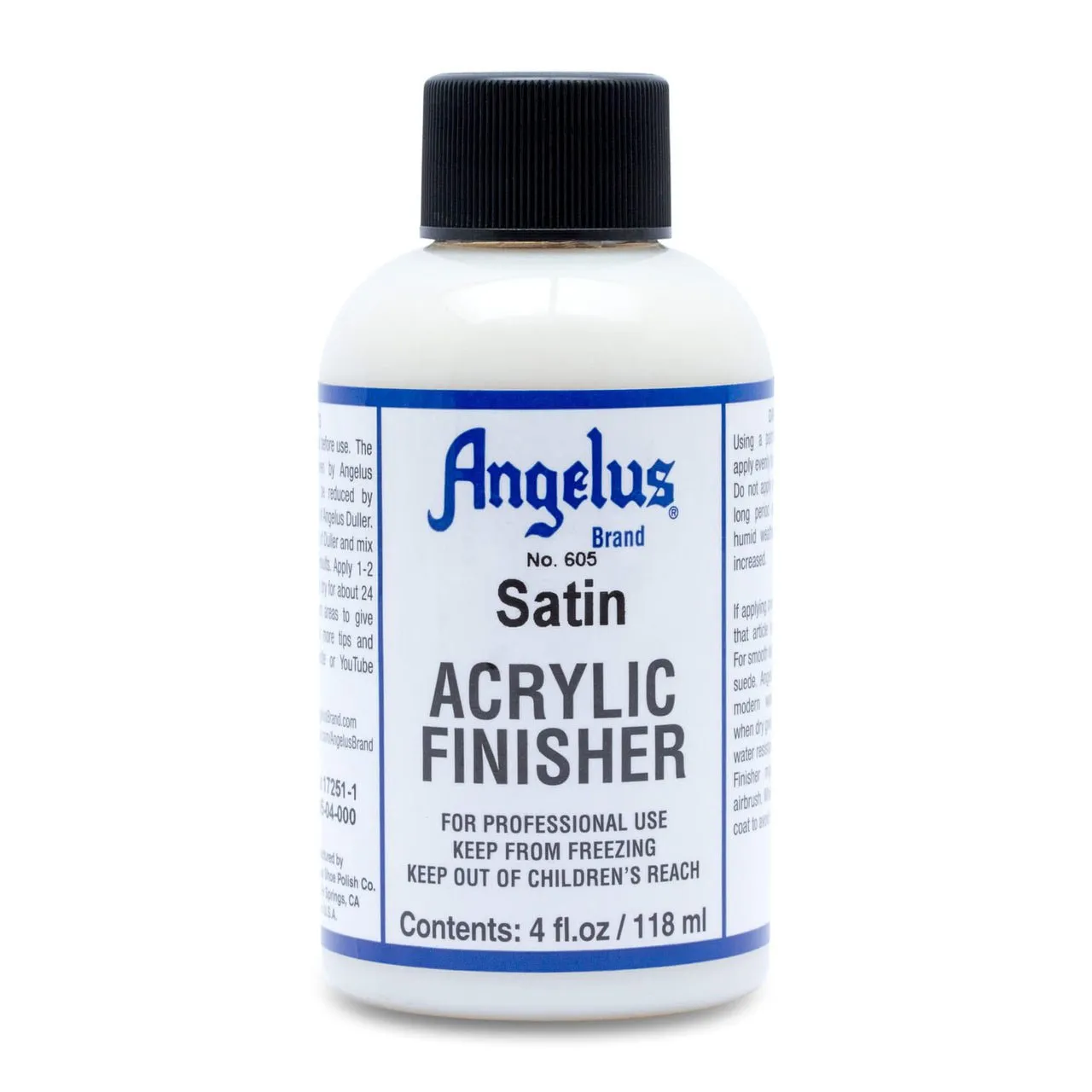 Angelus Acrylic Leather Finisher - 4 oz. Bottle - No. 605 Satin