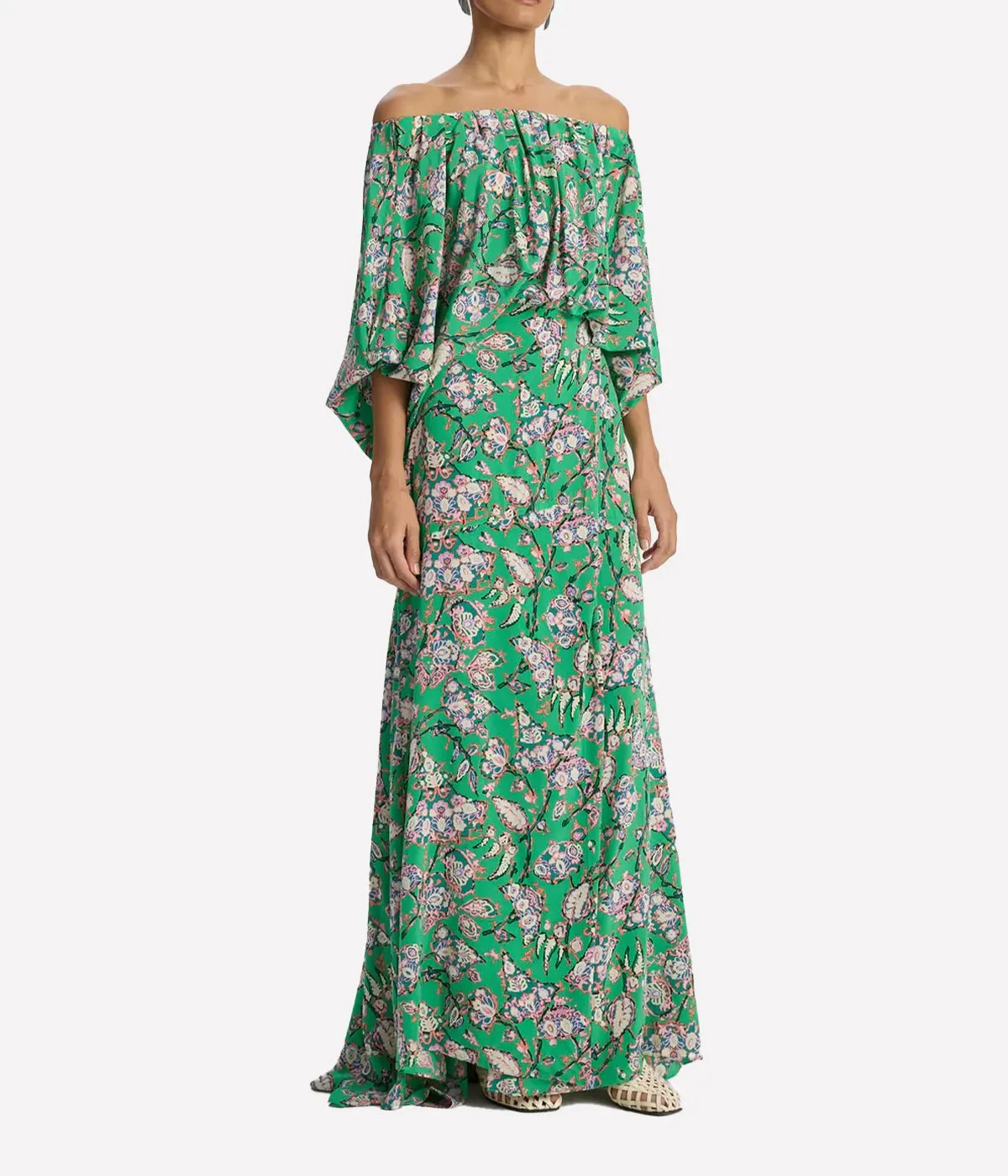 Natalia Dress in Bright Green Multi