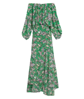 Natalia Dress in Bright Green Multi